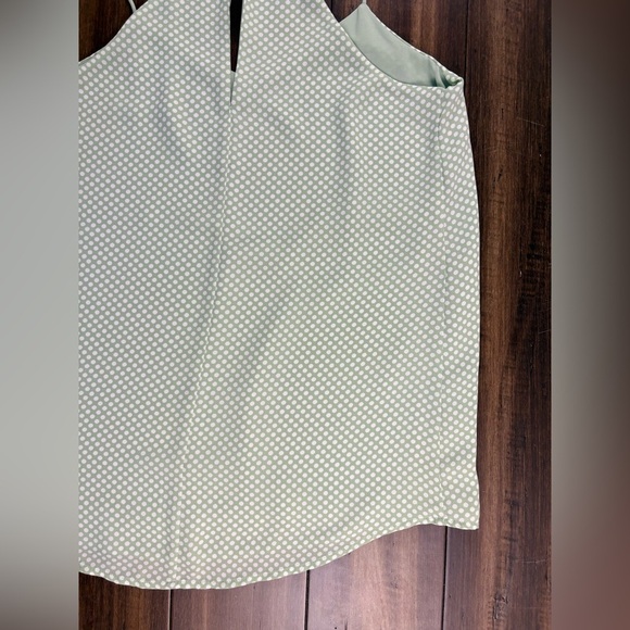 Express size S Mint Green Halter Tank Top V Neck Polka Dot - Picture 10 of 10